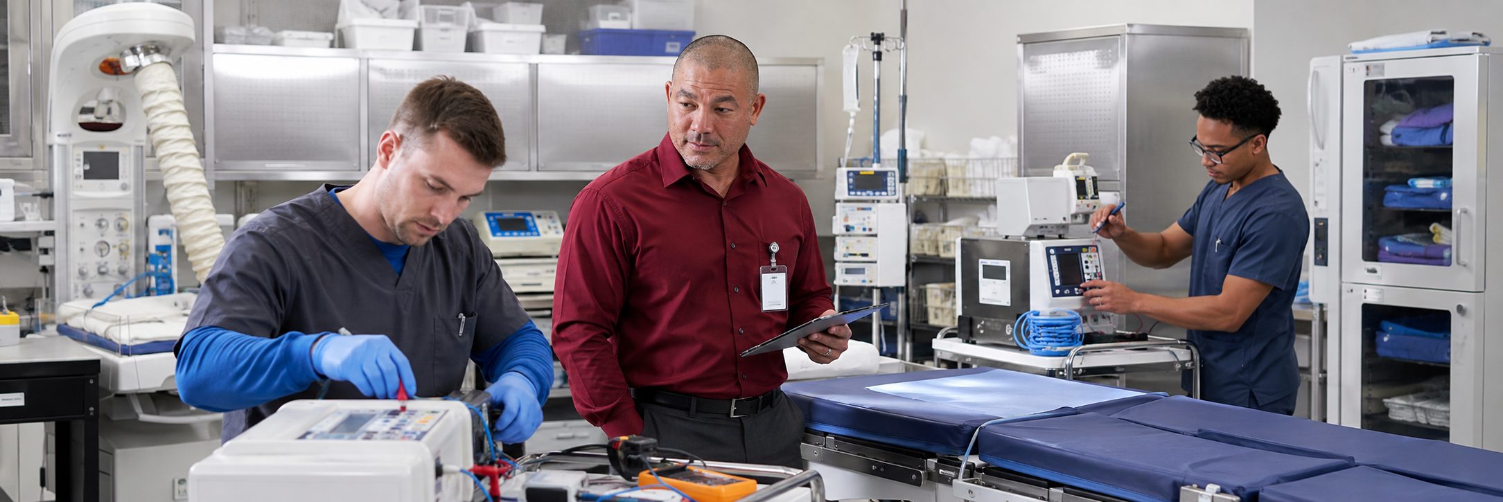 Biomedical equipment repair shop bench calibration with an electrical safety analyzer